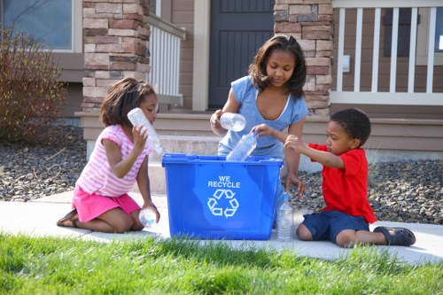 Efficient waste removal service in action at a construction site